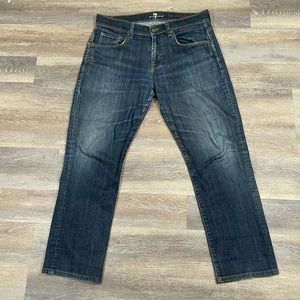7 For All Mankind Men 33 The Straight Blue Jeans